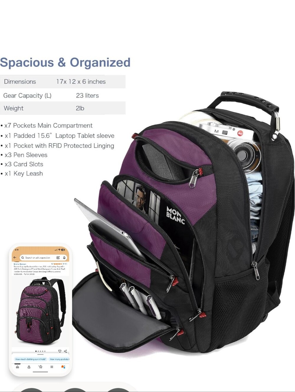 Man's Laptop Backpack - Picture 2 of 5
